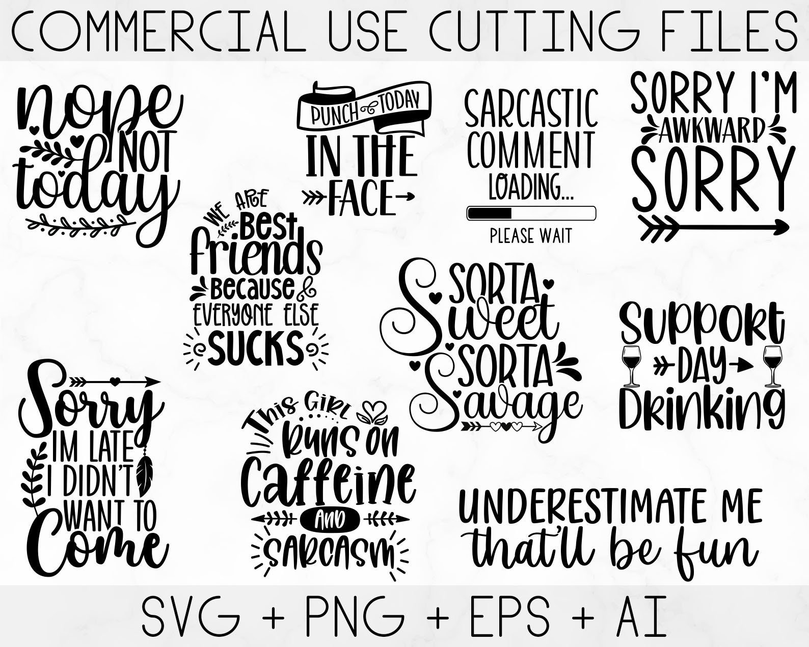 Sarcastic SVG Bundle | Funny Quotes & Sayings SVG - Image 3