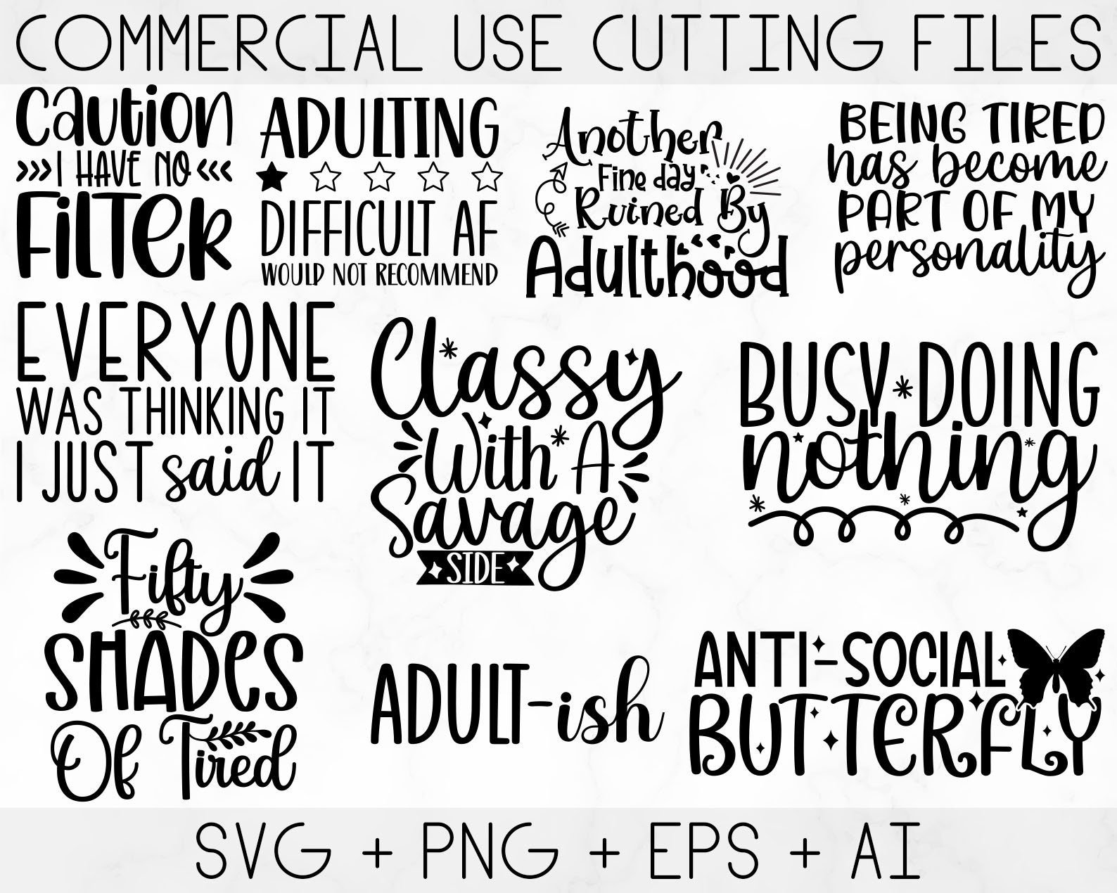 Sarcastic SVG Bundle | Funny Quotes & Sayings SVG - Image 2